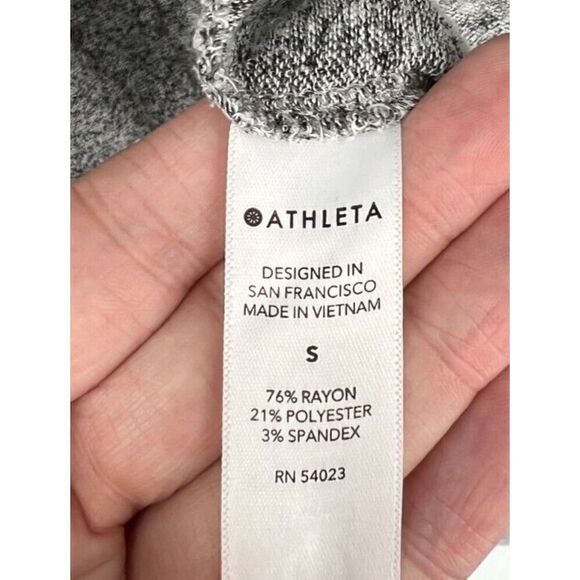 Athleta Harmony Wrap Hooded Slouch Back Open Front Cardigan Heathered Grey Small - Picture 4 of 6